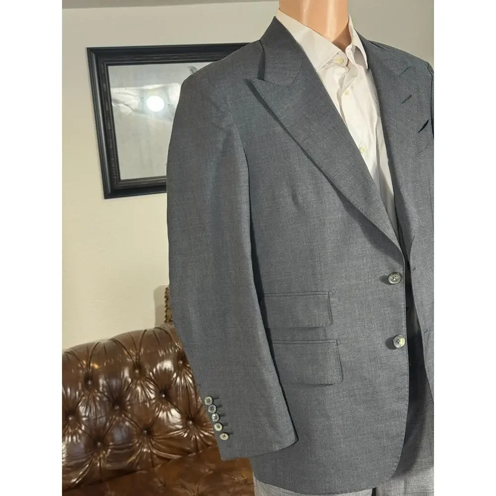 Tom Ford Shelton 2Pc Charcoal Wool Peak Lapel Suit 48R 38R 34x28 Trousers